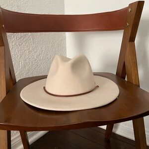 Brixton wide-brim fedora with leather band